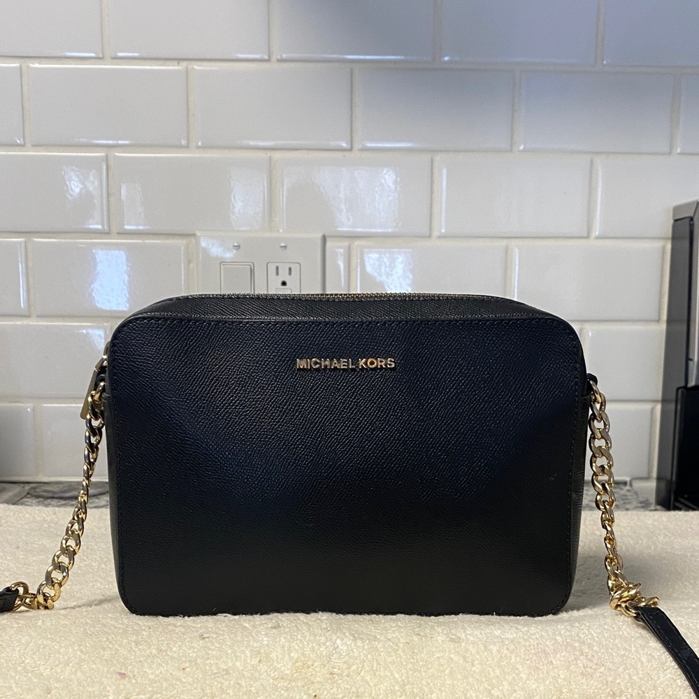 Michael Kors Black Crossbody Bag with Gold Accents - Picture 2 of 10